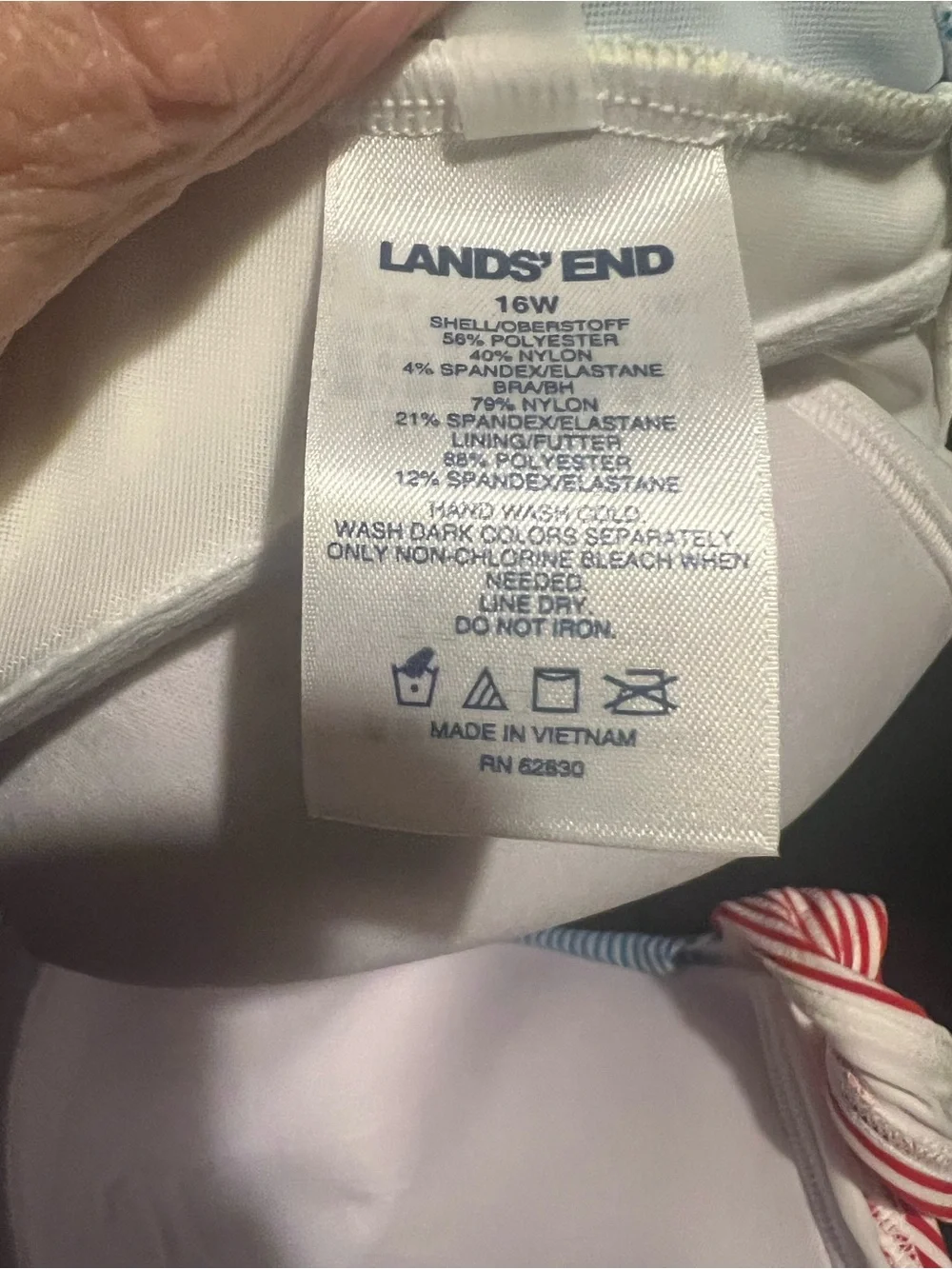 Lands' End Women's Striped Colorblock Bikini Set - Blue, Red & Yellow 16W